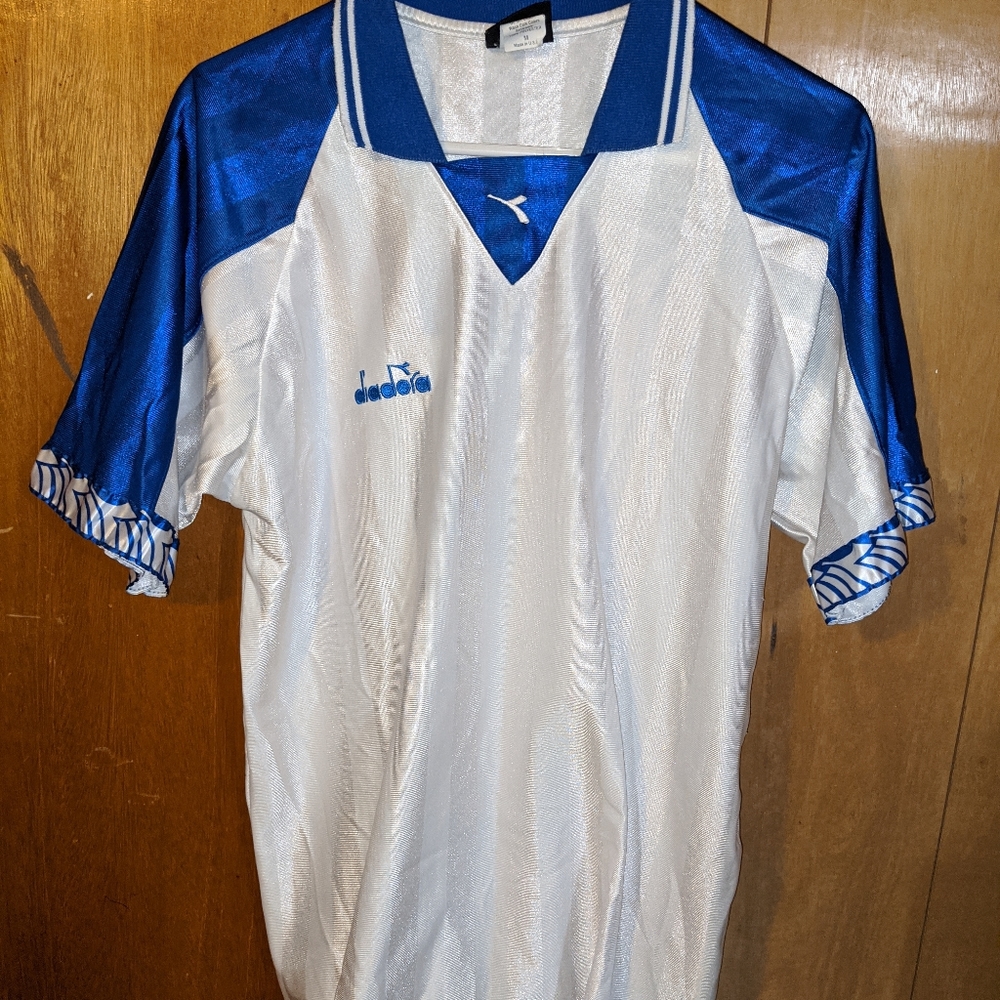 Vintage 90s Diadora soccer jersey.